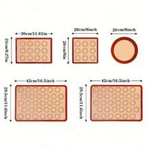 5PCS Silicone Baking Mats Set, Non-Stick & Heat-Resistant, Reusable Silicone Bakeware Sheets Line For Microwave Oven, Baking Tray, Cookies, Macaron, Red, Rectangle, Square, Round - Red - View 2