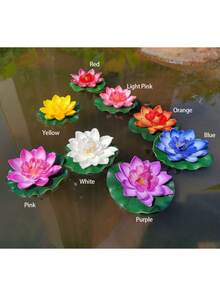 1/2Pcs Realistic White Simulated Lotus Flowers, Artificial Lotus Flowers With Green Leaves, Artificial Floating Pool Flowers, Durable Plastic Fake Water Lilies.Suitable For Wedding Decor, Home Decor, Living Room Decorations, Room Decor, Flower Arrangements In Vases, Photography Props, Outdoor Decor, Garden Decor, Pond Decor And Party Decor, Floating In Flower Ponds, Pond Plant Decorations, And Water Decorations For Ponds And Aquariums. - White - View 6