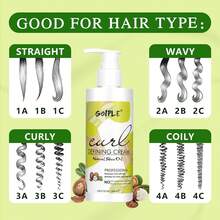 Goiple 3pcs Curl Defining Cream, Leave - In Conditioner Spray, Detangling Brush For Curl Enhancing, Frizz Taming, Moisture Locking, Shine Boosting, Definition Adding, Hair Hydrating, Daily Styling, Salon - Like Finish, Women With Straight, Wavy, Curly, Coily Hair - Creamy White 3-piece Set - View 7