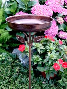 1pc Metal Bird Bath Rack And Feeder With Stakes, Used For Outdoor Garden, Yard, And Lawn Decoration, With Five Sturdy Grip Diameters Inserted Into The Ground - Outdoor Garden Water Features Outdoor Decor Garden Decor Home Decor
