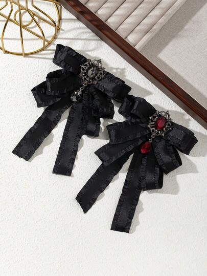 1 adet Zarif Stil Büyük Yay Dalgalı El Yapımı Parlak Yapay Elmas Kristal Aksesuar Kadın Broş Göğüs Çiçek Lüks Mücevher Pimi Günlük Giyim İçin Uygun, Harika Hediye