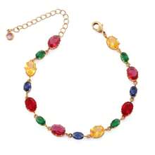 Pulseira elíptica de aço inoxidável 18K com pedra de zircônia para mulheres, design minimalista e luxuoso, leve, adequada para festas, encontros e trajes de escritório