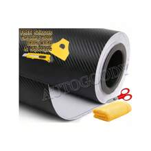 96" X 60" Black Carbon Fiber Vinyl Film Wrap 3D Bubble Free Air Release 8ftx5ft