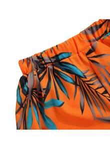 Toddler Kids Baby Girls Summer Clothes Off Shoulder Ruffle Crop Tops Shorts Pants 2PCS Beach Boho Outfits Set 1-7 Years - 橘色 - 查看 4