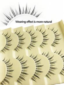 Asiteo 5 Pairs Cartoon Style Transparent False Eyelashes, Natural Criss-Cross Thin Design, Suitable For Cosplay Makeup Tools - 尖尾漫畫款 - 查看 6