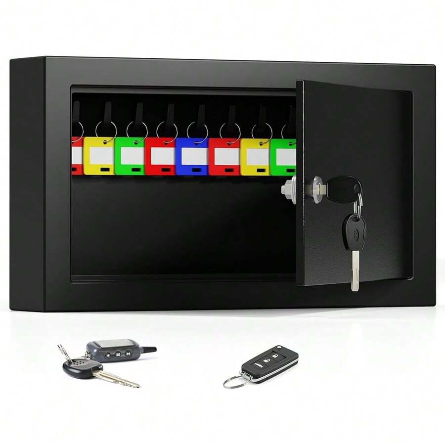 20 Keys Key Lo Box, Anti-Theft Key Cabinet With Key Tags, Key Organizer Wall Mount For Car Garage House Rental Office - Multicolor - View 1