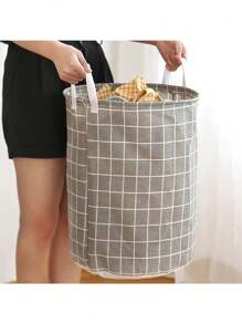 1pc Round Dirty Clothes Basket, Laundry Basket, Portable Dirty Clothes Basket, Storage Bin