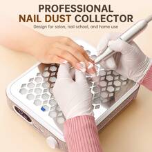 CHRISTINE SHELLY Nail Dust Collector, Rechargeable Dust Collector Nail Tech, Powerful Vacuum Fan Vent Dust Collector Extractor Dust Suction Machine For Acrylic Nails Polishing, Nail Salon&Home, White Diamonds - 查看 6