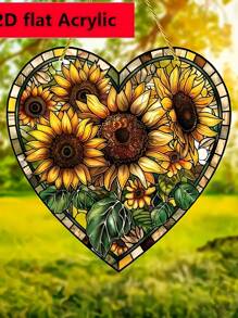 1pc Sunflower Acrylic Sun Catcher - Colorful Glass Window Hanging Decor, Suitable For Christmas, Mother's Day, Birthday, Thanksgiving, Fall, Housewarming Gifts, Indoor And Outdoor Use