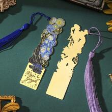 AHLGCAFT Vintage Painting Metal Bookmark, Asymmetrical Hollow Van Gogh Artwork Metal Tassel Bookmark, Gift For Writers, Teachers, Friends, Readers - one-size - View 8