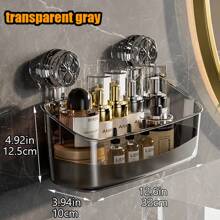 PET transparentes Badezimmer, Dusche, Küche, Toilette Aufbewahrungsregal - 2 Farben (Klar Weiß & Rauchgrau), klebefrei mit Saugnapf-Befestigung und Twist-Lock Luftfreigabe-Technologie, bohrlochfreie Wandmontage ohne Beschädigung, wiederverwendbares Mehrzweck-Aufbewahrungsregal für Gewürzgläser, Toilettenartikel, Toilettenpapier, Badezimmerzubehör, feuchtigkeitsbeständig, platzsparendes Design Rückkehr zur Schule