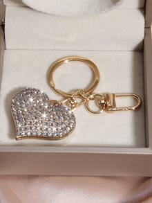 1 件优雅可爱休闲锌合金全水钻吊坠，适合派对所有季节汽车配件哥特 Y2k 包配件挂绳带身份证夹汽车配件包饰 - 金色 - 查看 3