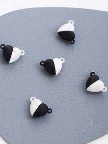 10 piezas Broches magnéticos con forma de corazón, dorados y plateados, para hacer joyas DIY como pulseras, collares para San Valentín