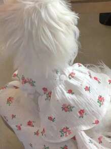 1 Pet Flowery Pattern Dress , Suitable For Small And Medium-Sized Cat And Dog Pet Dresses, Suitable For Summer Holiday Gift Dog Clothes Dog Supplies Cat Things Spring And Summer Dress Pet Clothes