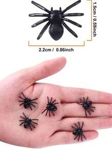 30pcs Realistic Spider Decorations, Suitable For Haunted House, Spider Web, Bar, Party, Pranks, Theme Party, Halloween, Christmas, Thanksgiving Gift