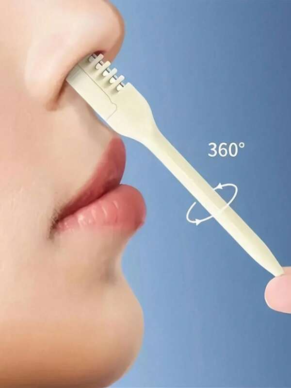 1/3 Pcs Gentle & Painless Nose Hair Trimmer Set, Unisex - Portable Manual 360° Rotating Dual-Headed, Safe & Skin-Friendly Face Depilation Tool With Precise Trimming Function