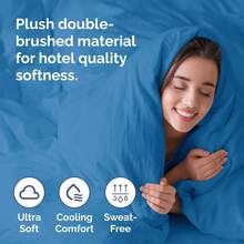 Cover Queen Size Set - Extra Soft Queen Size Duvet Cover 90 X 90 With 2 Pillow Shams - Hotel Luxury Easy Care And Fade Free W/ Zipper Closures & Ties - Breathable Bedding Set (Light Sage Green) - 21 - 牛仔藍(無被子) - 查看 3