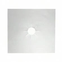 1 stuk kookplaatbranderhoes, 0,2 mm zilver, gasfornuisbrandervoering, antiaanbaklaag, herbruikbaar, keuken, snijdbaar, gemakkelijk schoon te maken, formaat 27,8 x 27,8 cm