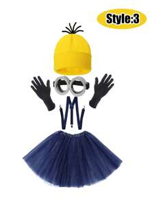 Minions Halloween Minions Kostüm Zubehör Rollenspiel-Set, Raumdekoration Schlafzimmer Dekoration Heimdekoration Wanddekoration Schuldekoration Schulüberraschung Studentenwohnheim Dekoration Schulanfang