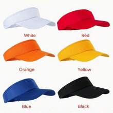 1 pieza Sombrero de sol ajustable para deportes al aire libre, diseño unisex, apto para tenis, béisbol, golf, deportes, ciclismo, , gorra de unicolor con parte superior abierta, opción de regalo ideal