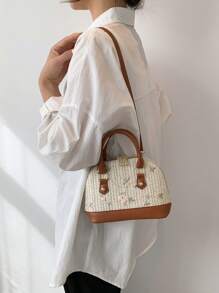 Bolso cruzado casual 2025 nuevo para mujer, elegante bolso cruzado de mano de paja