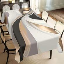 1 / 20 piezas Mantel moderno de lujo, mantel con diseño de rayas de múltiples colores, cubierta de mesa rectangular de poliéster, lavable a máquina, perfecto para decoración de primavera y verano, fiestas, cocina y uso al aire libre - regalo ideal para inauguración de casa y días festivos