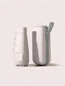 1 buc Umbrelă la modă și personalizată, portabilă cu un design inedit, mini umbrelă de soare ultra-ușoară în stil capsulă plată, mini umbrelă de soare portabilă cu protecție UV și funcție de impermeabilitate, design pliabil cu husă de transport, potrivită pentru școală, birou, acasă - Multicolor - Vizualizare 5