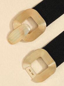 1 Stück Damen Vintage Gold Metall Geometrischer Elastischer Taillengürtel, passend für Lässig Hosen, Kleider, Dekoration, Sommer