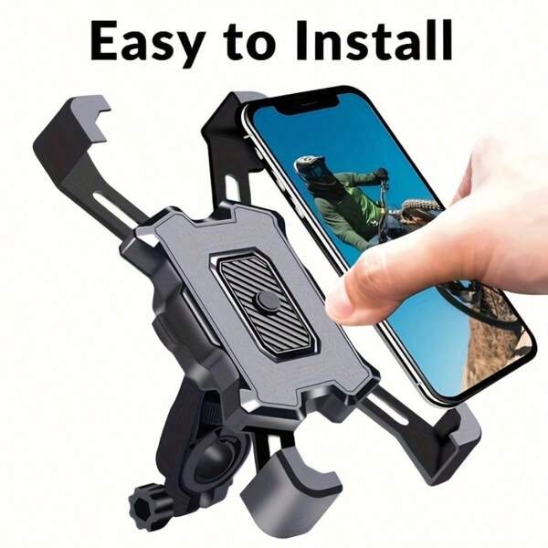 Support de téléphone pour moto et vélo en ABS, rotation à 360 degrés, verrouillage automatique, installation universelle sur guidon, conception sûre à 4 griffes, facile à installer pour la navigation GPS
