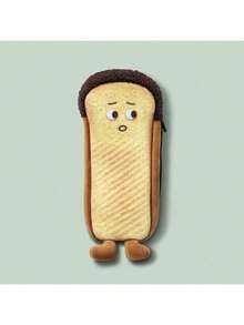 1pc Plush Bread Shaped Cartoon Pencil Case, Cute Soft Toast Style Emotional Stationery Bag, Interesting Creative Zipper Durable Pencil Pouch Office Supplies Kids Pencil Bag, Large Capacity Student Unique Stationery Box Pencil Case Baguette Pencil Bag School Supplies - Multicolor - View 15