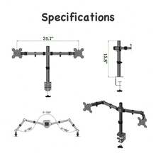 13-27 Inch Double Pendulum Large Base TV Stand TSNS-03 Bearing 8Kg/Vese100*100/90° Tilt/360° Rotation - Black and White - View 7