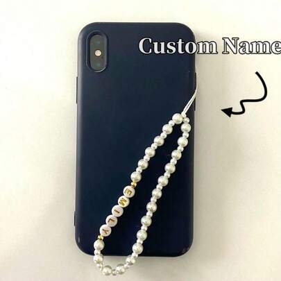 Customized Text Colored Fruit Phone Strap, Personalized Rainbow Fruit Phone Strap, Customizable Name Bead Phone Accessories, Phone Strap, Colorful Fashionable Phone Accessory Strap, Fashionable Fruit Phone Strap