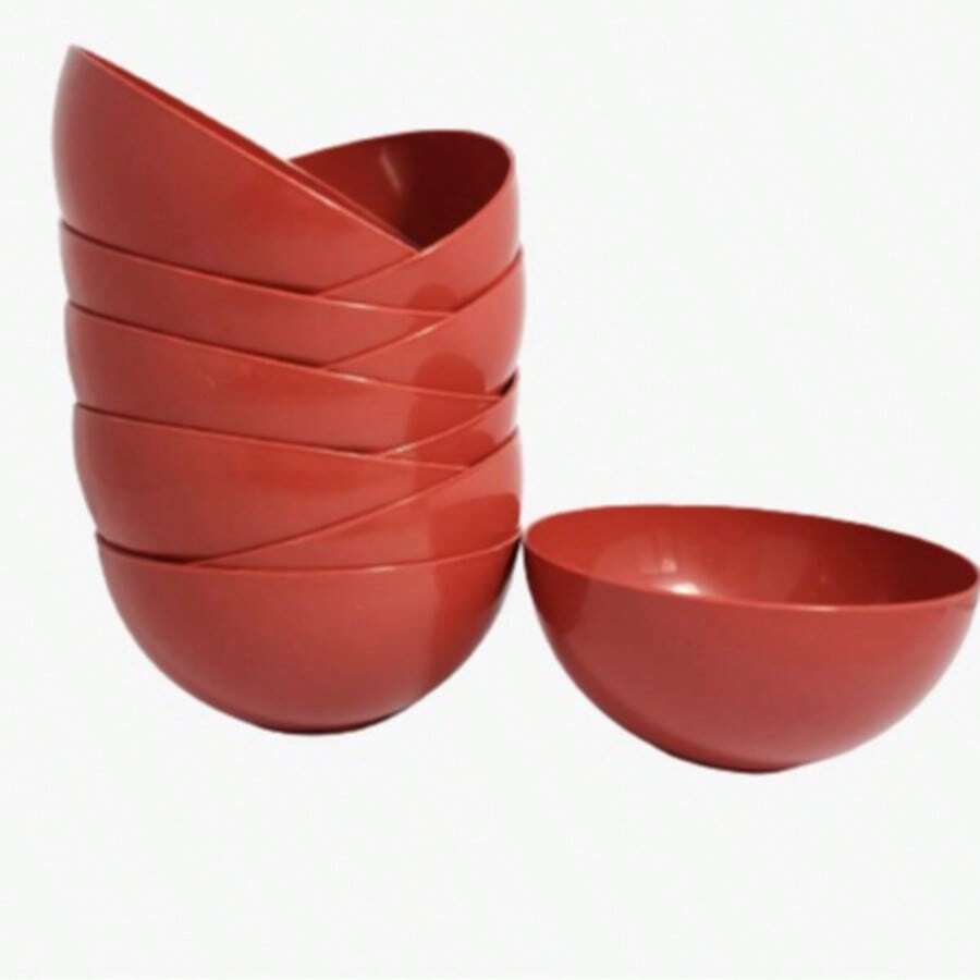 Kit 10 Units Plastic Bowls 370ml - Rojo - View 1