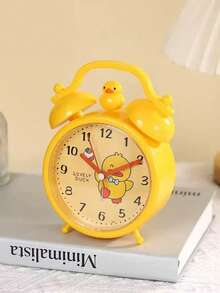 Round Alarm Clock And Clock Chicken Design - Yellow - View 2