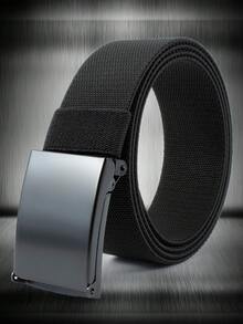 弹力战术腰带，光滑扣尼龙编织带，男士弹性户外军训裤腰带 - A - 查看 1