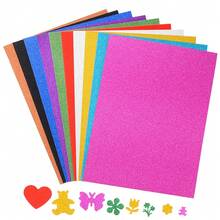 ورق تبطين اسفنجي لامع بحجم A4 مع ظهر لاصق، ورق رغوي إيفا سميك 1.8 مم لامع، مناسب للأشغال اليدوية والهدايا وبطاقات عيد الحب