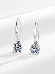 A Pair Of Girls European And American Simple Temperament Versatile Zirconia Earrings Six-Claw Earrings
