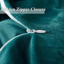 DIvellow Velvet Duvet Cover Queen Set Sage Green Comforter Cover 3Pcs Ultra Soft Cover Breathable Solid Luxury Flannel Velour Duvet Cover Zipper Closure Corner Tie - Peacock Blue - 查看 7