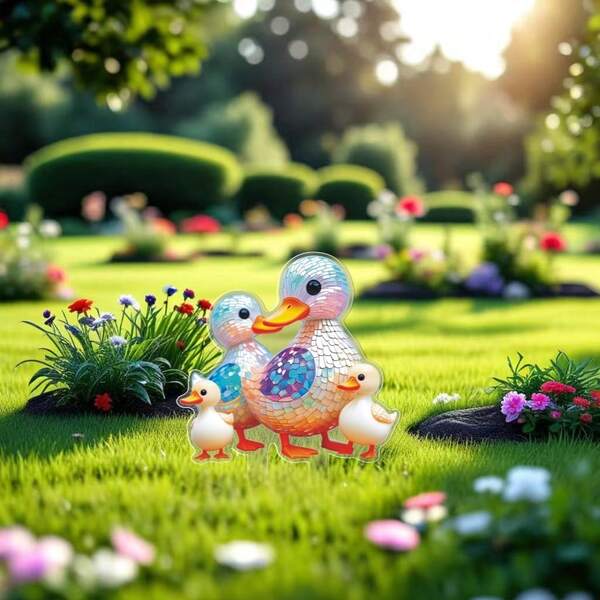 A 2D Acrylic Duck Farm Courtyard Floor Standee