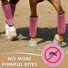 1 conjunto de 4 botas de malha respirável para cavalos, proteção para as pernas dos cavalos contra picadas de moscas e mosquitos, suprimentos equestres