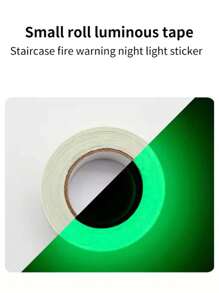 1pc 1.97*196.85inch Glow-In-The-Dark Adhesive Tape, Fireproof Warning Tape For Home Use, Stage Green Fluorescent Anti-Collision Tape, Green Light Adhesive Sticker