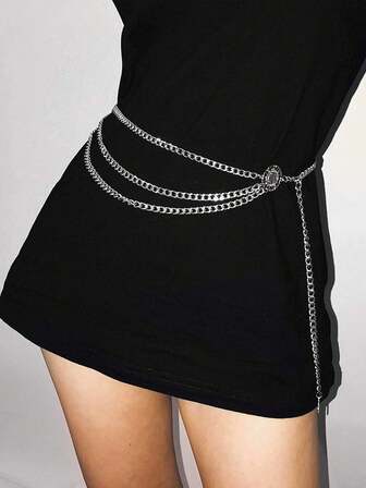 1 pieza Accesorio de cadena ajustable para la cintura con diseño de retrato de reina vintage y girasol en capas, adecuado para vestidos y vestidos de gala de verano, escuela, otoño, Halloween