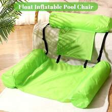 1pc Inflatable Swimming Pool Float Chair, Vibrant Colors, Durable Polyester Hammock Lounge With Armrests And Headrest, Relax At Beach, Lake Or Pool. Adult Swimming Pool Float, Available With Inflation Pump Set - Multicolor - View 3