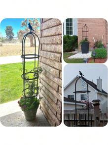 Adjustable Garden Trellis For Climbing Plants - Multifunctional Plastic Support Structure For Potted Flowers, Vines, And Vegetables - Indoor And Outdoor Plant Tower With Bird Decor