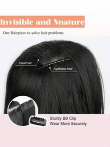 20/24/28 英寸长直发 5 夹一体式隐形假发夹式接发黑棕色合成耐热天然假发女士 1 件