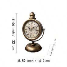 European Style Retro Iron Painted Desk Clock, Home Decor For Living Room Bedroom, Hanging Wall Clock, Tabletop Antique Style Silent Non-Ticking Decorative Clock Room Decor Digital Clock Alarm Clock Bedroom Decor Dormitory Decor Back To School School Decor School Surprise School Supplies