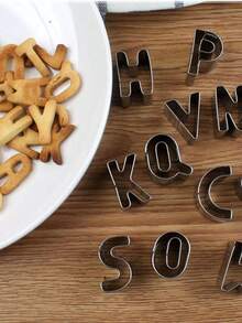 卡通字母数字不锈钢饼干模具饼干巧克力蛋糕烘焙饼干装饰配件耐变形耐磨 - 銀色 - 查看 5