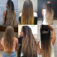Ombre Pre Stretched Braiding Hair 30 Inch 8 Packs Synthetic Crochet Braids Hot Water Setting Professional Soft Texture Synthetic Hair Extensions 30 Inch 1B 27 - 1B/30/27(棕褐色至金色) - 查看 2
