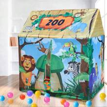 Tienda de campaña Casa del bosque, Carpa portátil para niños con bolsa de almacenamiento, Tienda de campaña temática de Casa de juegos para niños, Adecuado para niños y niñas como regalo de juguete pequeño de Casa de juegos, Ideal para cumpleaños, vacaciones (Tienda temática de Bosque verde)