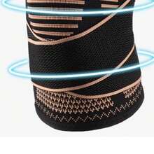 1pc Copper Knee Braces With Strap For Knee Pain Women And Men, Knee Compression Sleeve For Arthritis, ACL, Meniscus Tear, Joint Pain Relief, Knee Support For Working, Running, Weightlifting Gym Accessories Knee Support Sports Knee Pads Gym Knee Pads - Black - View 3